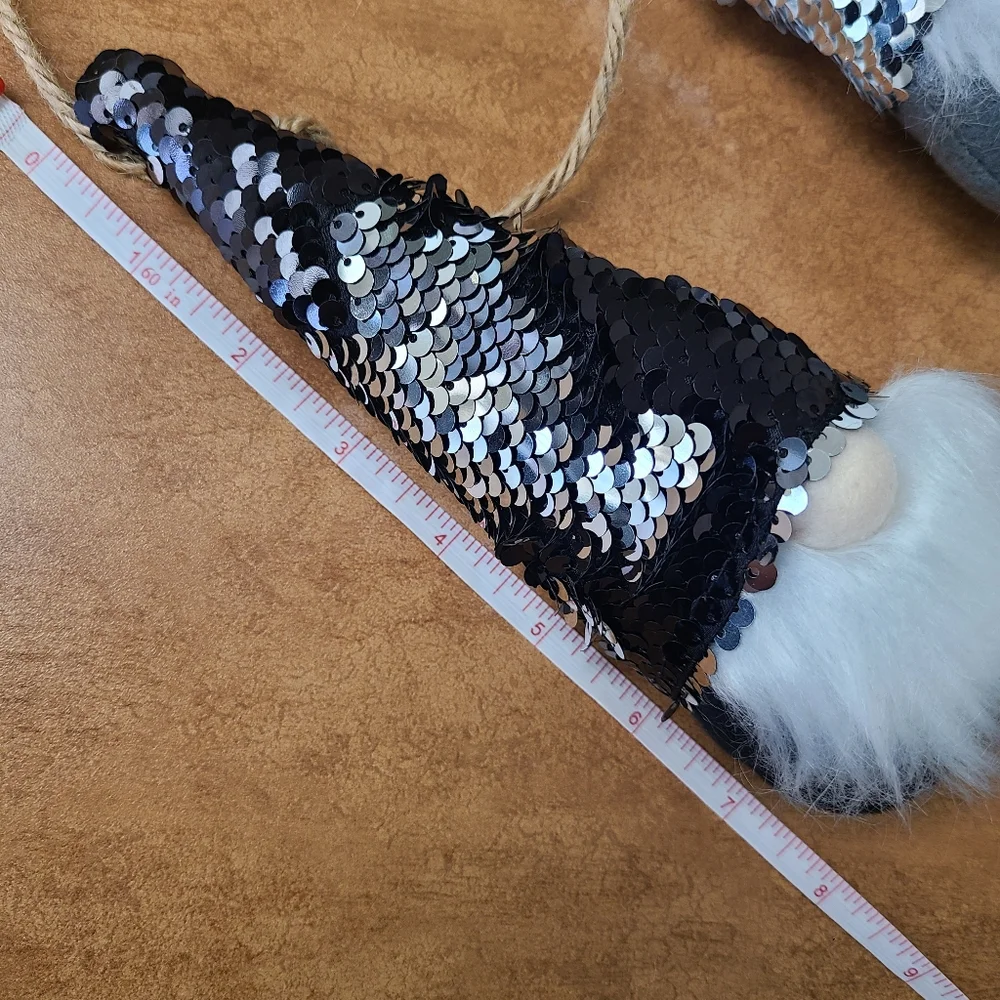 Plush Sequin Gnome Garland